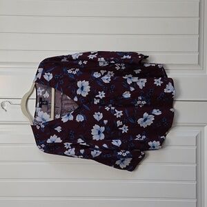 Gap Wine Purple Flower Blouse Women’s Women’s Pullover Floral Print Size XSP